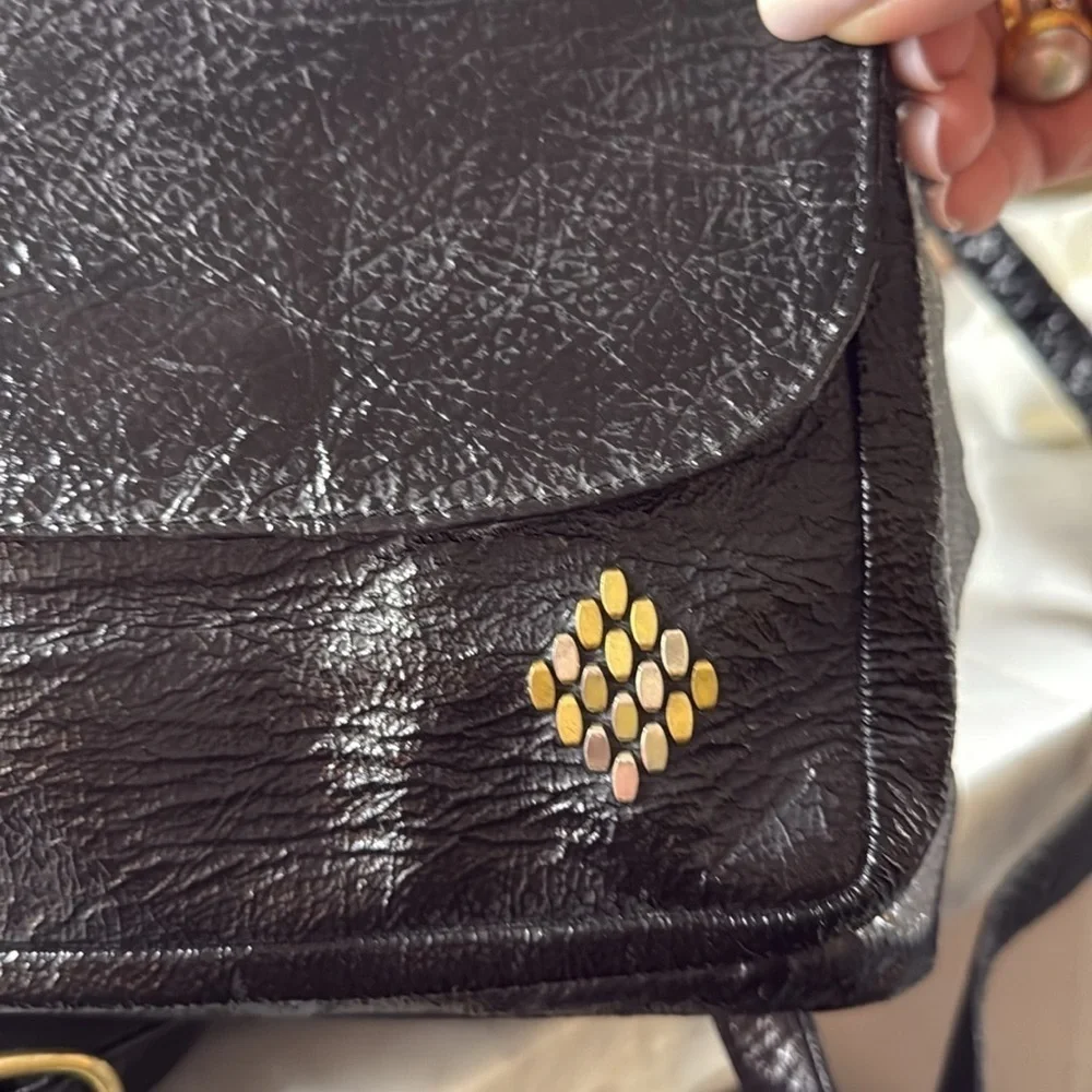 Sold calleen Cordero Dante  Crinkle Patent Leather Embellished Convertible Bag